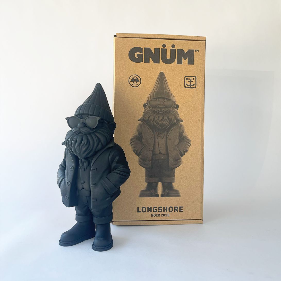 Monochrome Garden Gnome with box